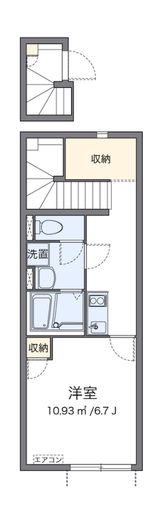 クレイノアレキサンドライト 203号室 間取り