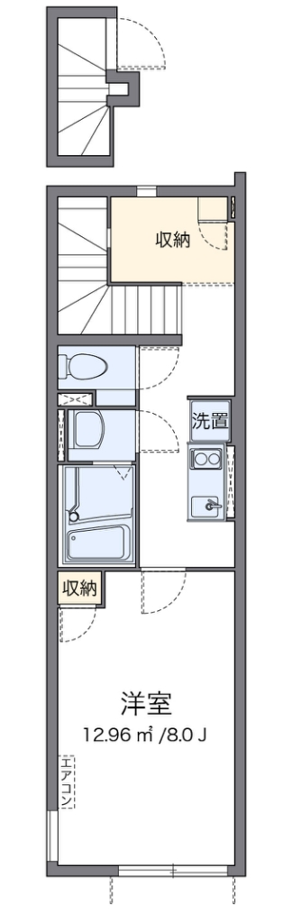 クレイノアレキサンドライト 201号室 間取り