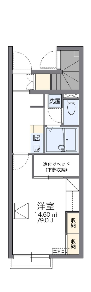 レオパレスプラシード竹丘Ⅱ 106号室 間取り