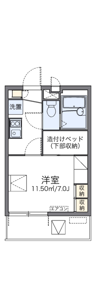 レオパレス玉川ソレイユ 305号室 間取り