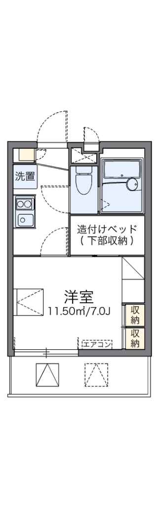 レオパレスリモーネⅢ 206号室 間取り