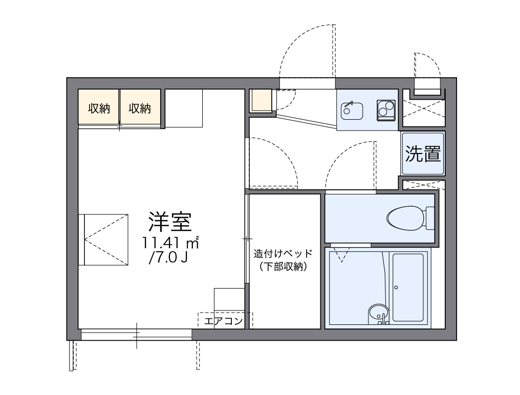 レオパレスクレイン 103号室 間取り