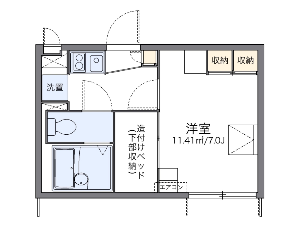 レオパレスフローラ中里 間取り図