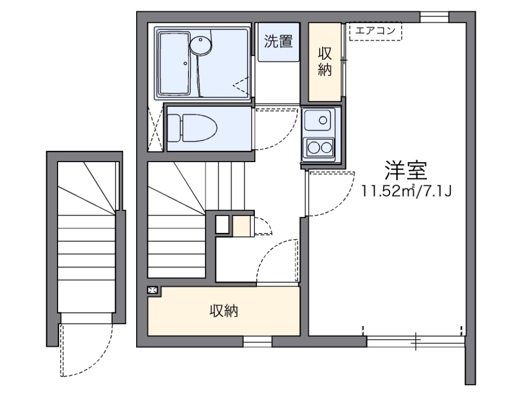 レオネクストプルートス 201号室 間取り