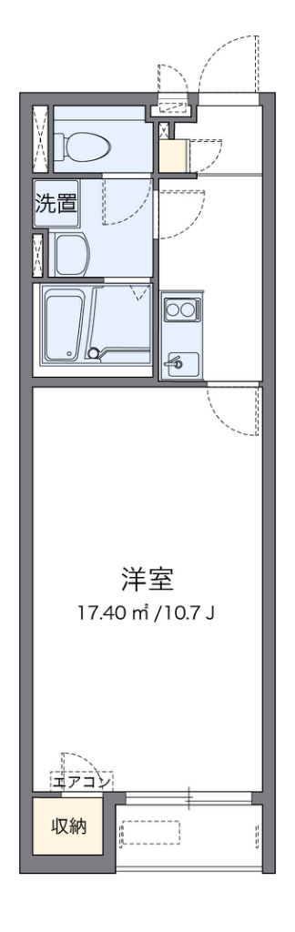 クレイノエスポワール 103号室 間取り