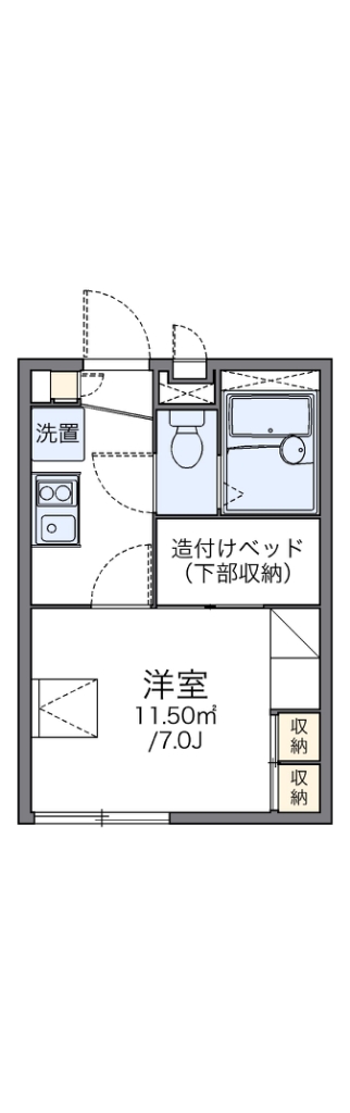 レオパレスプルメリア２１ 108号室 間取り