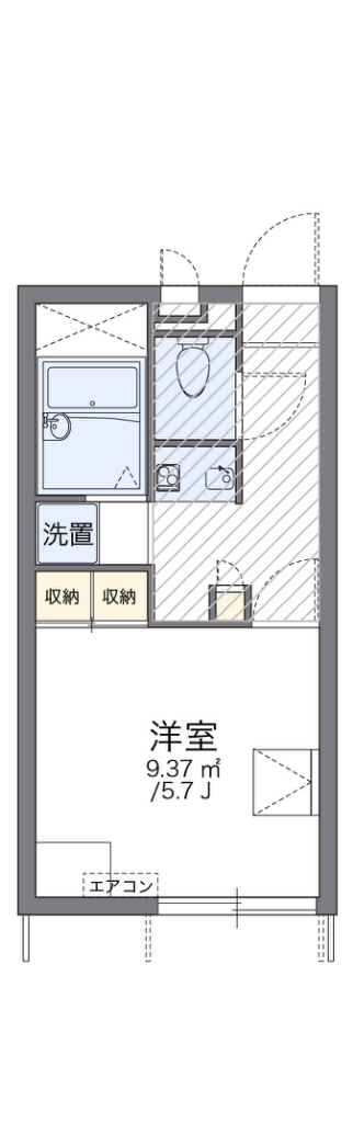 レオパレスＮＡＧＡＫＵＲＡⅡ 108号室 間取り