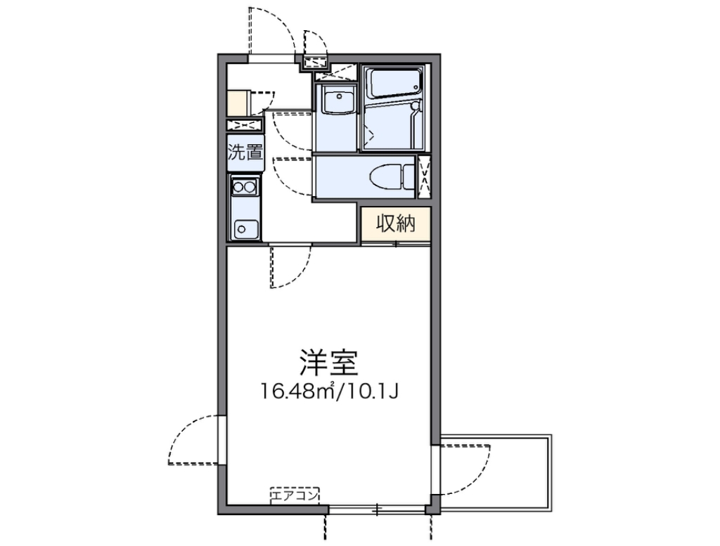 レオネクストＫＵＲＩＹＡＭＡ 202号室 間取り