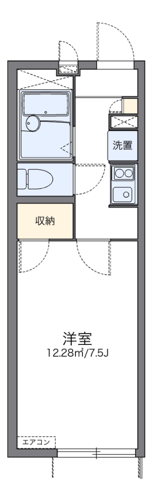 レオパレスピュアグリーンⅢ 103号室 間取り