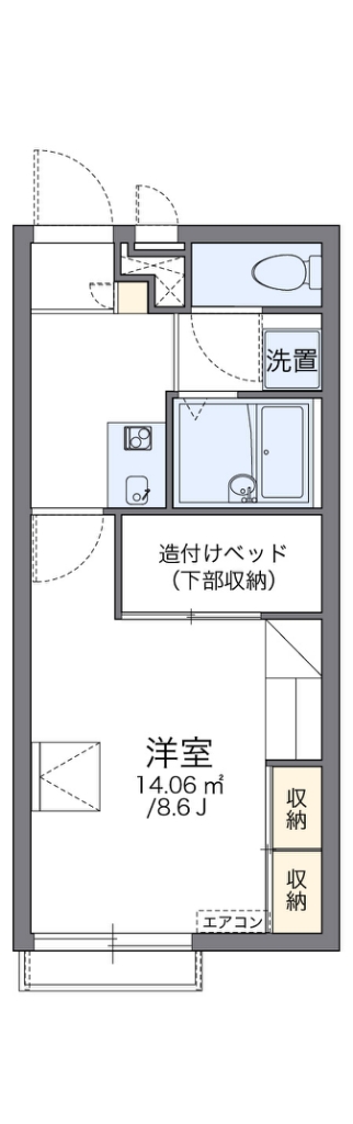 レオパレスフルール 207号室 間取り