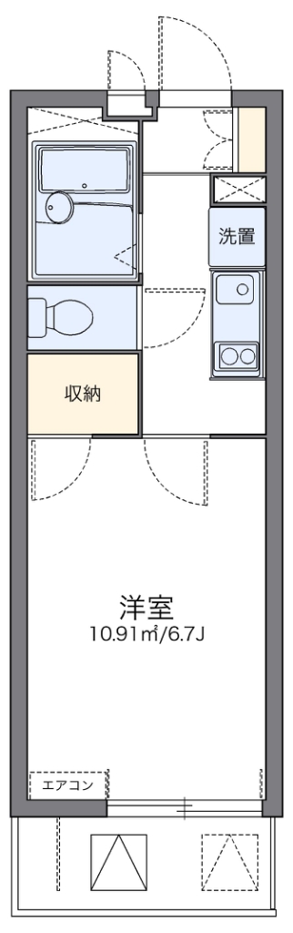 レオパレスフィエスタＹ１０２ 205号室 間取り