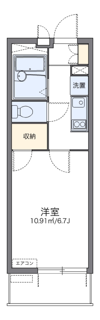 レオパレスＴＦ　ｏｎｅ 102号室 間取り