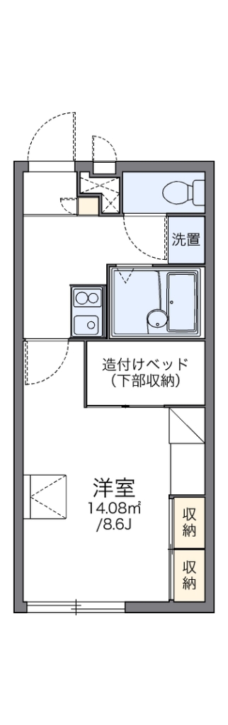 レオパレスアポロン 204号室 間取り