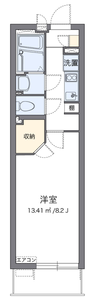 クレイノビッグアロー 106号室 間取り