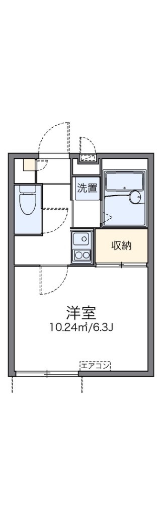 レオパレスカーサ　ソレアード 107号室 間取り