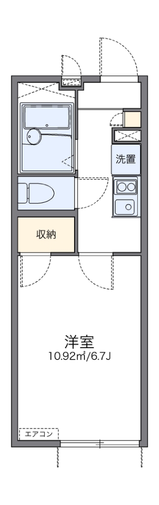 レオパレスローズ 111号室 間取り