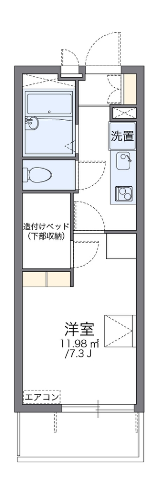 レオパレス中落合ヒルズ 201号室 間取り