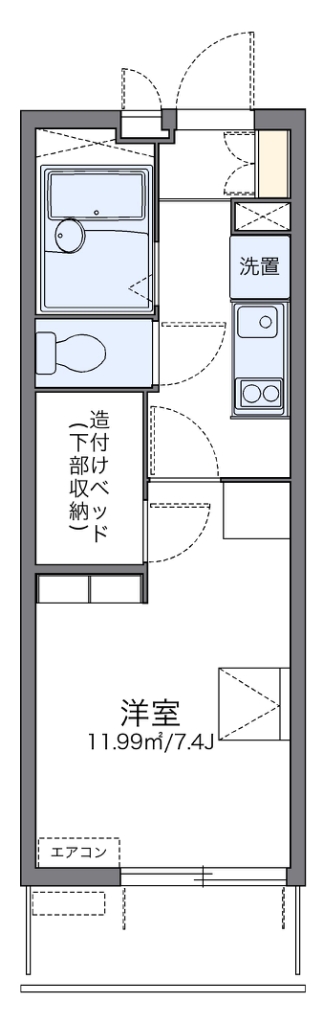 レオパレスアスリートⅡ 207号室 間取り