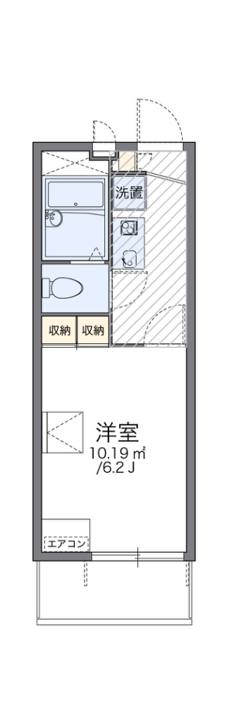 レオパレスピーフス 204号室 間取り