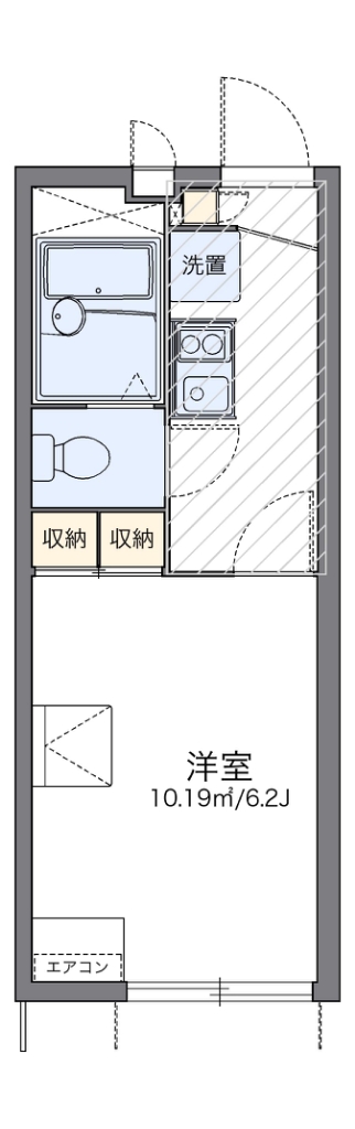 レオパレスコートリバーⅢ 101号室 間取り