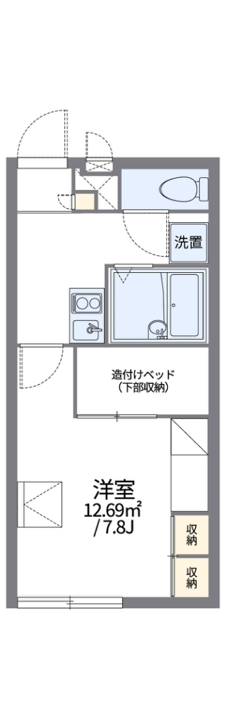 レオパレスひばり野 109号室 間取り