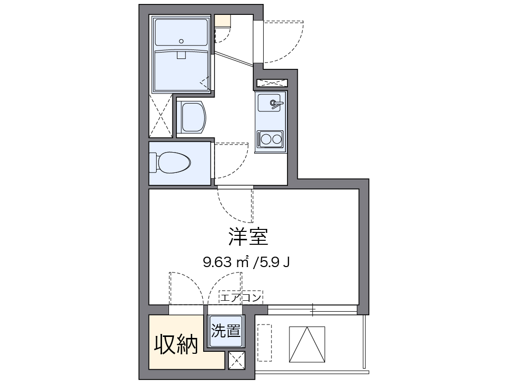 クレイノＫＯＭＯＨＡＮＡ 202号室 間取り