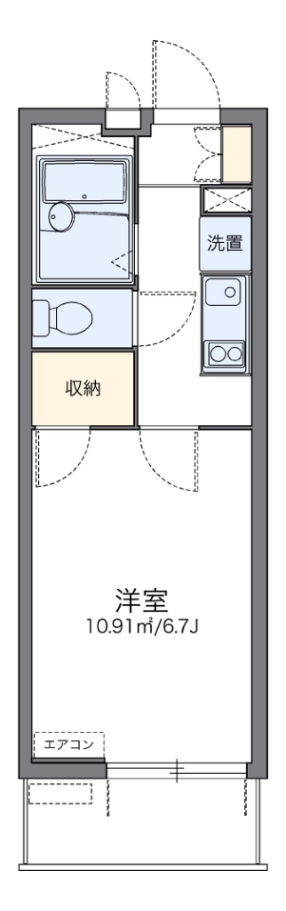 レオパレスクオラ 206号室 間取り