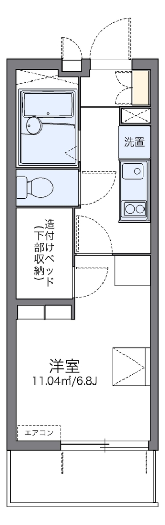 レオパレスウィステリア　Ⅱ 101号室 間取り