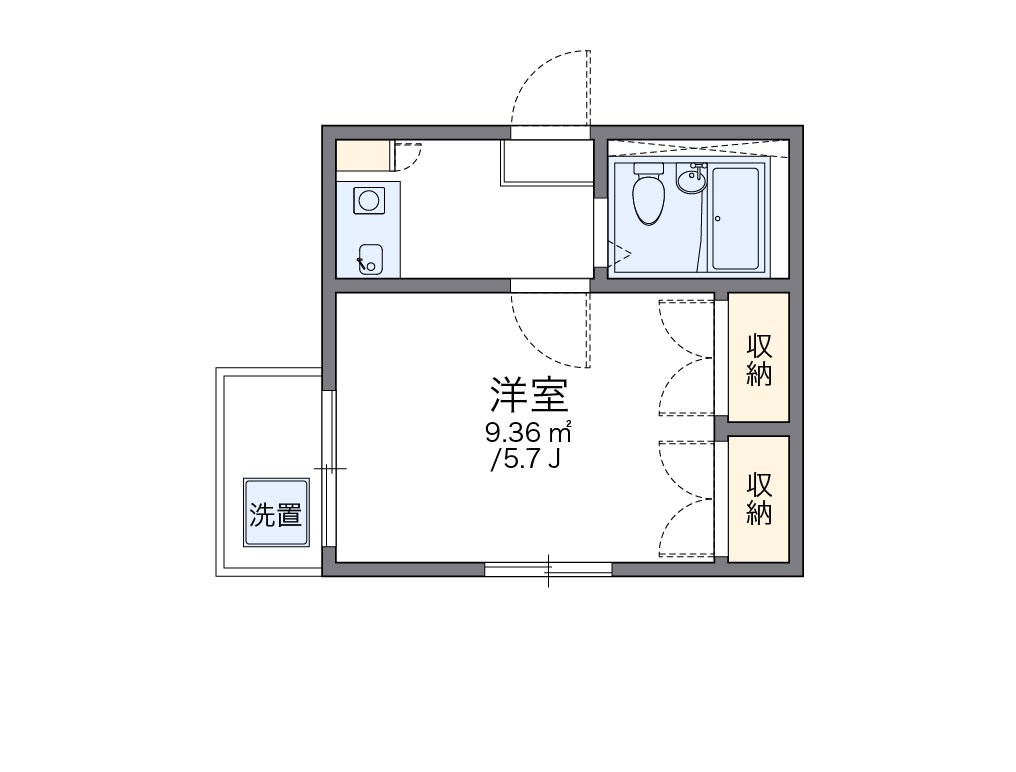 レオパレス鶴瀬第３ 201号室 間取り