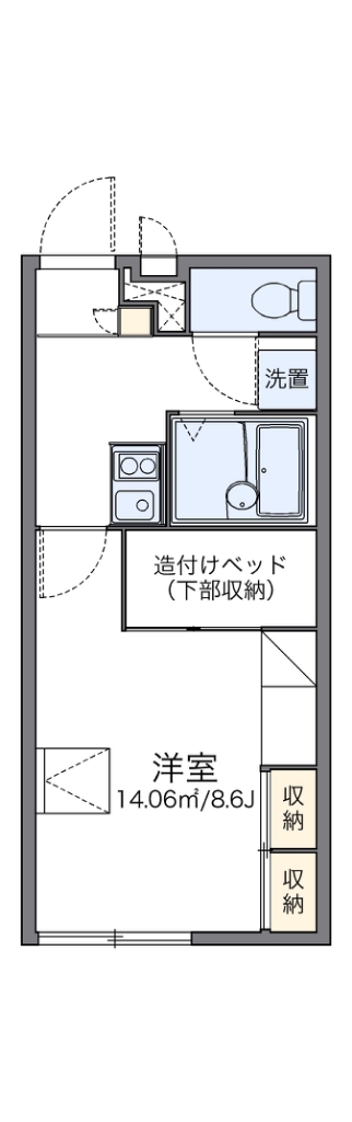 レオパレス喜勇 104号室 間取り