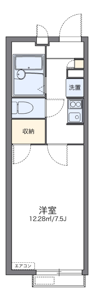 レオパレス唐沢 205号室 間取り