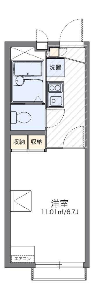 レオパレスクレスト 106号室 間取り