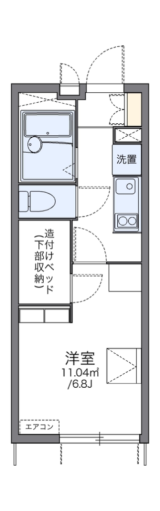 レオパレスサンフラワーＡ 104号室 間取り