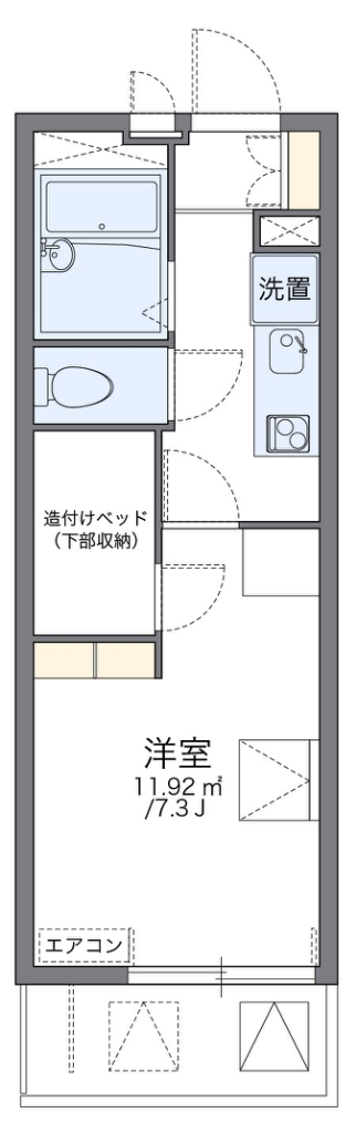 レオパレスアウローラ潮田 204号室 間取り