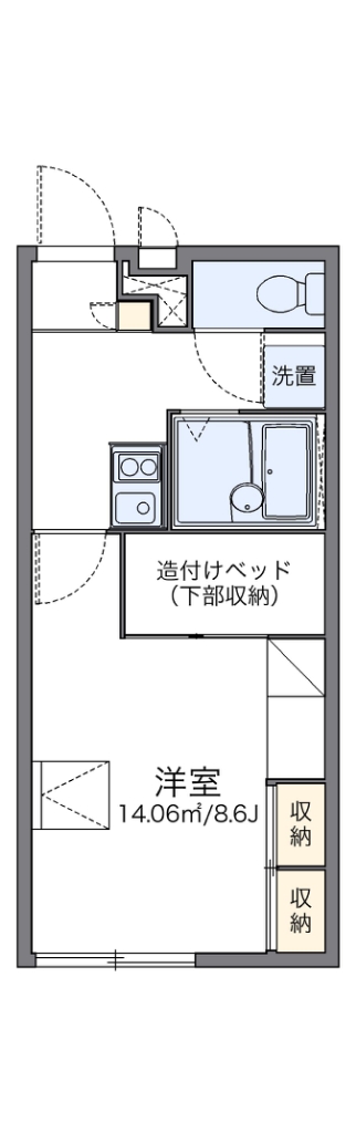 レオパレスゴスホーク 107号室 間取り