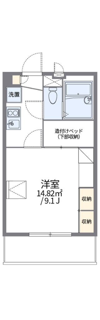 レオパレスクレスト川越 109号室 間取り