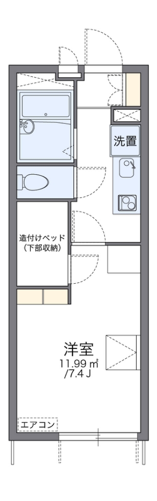 レオパレスタウンコートⅢ 107号室 間取り