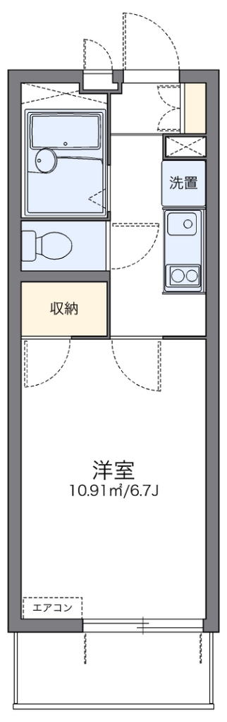 レオパレスフィエスタＹ１０２ 402号室 間取り