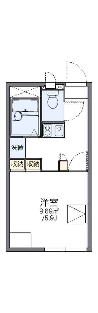 レオパレスサンリバー 104号室 間取り