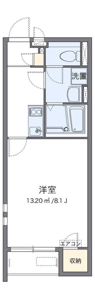 クレイノ青空 101号室 間取り