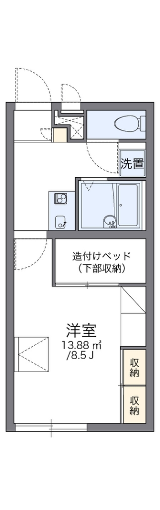 レオパレスすまいる 110号室 間取り