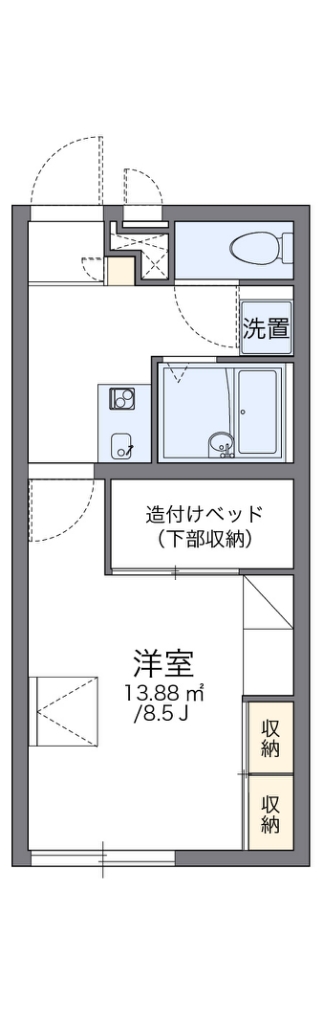 レオパレスしんでん中山 107号室 間取り