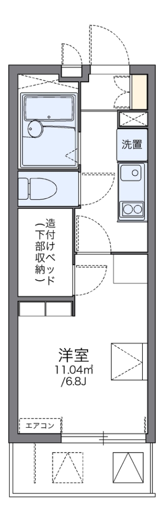 レオパレスフォレスタ磯子 305号室 間取り