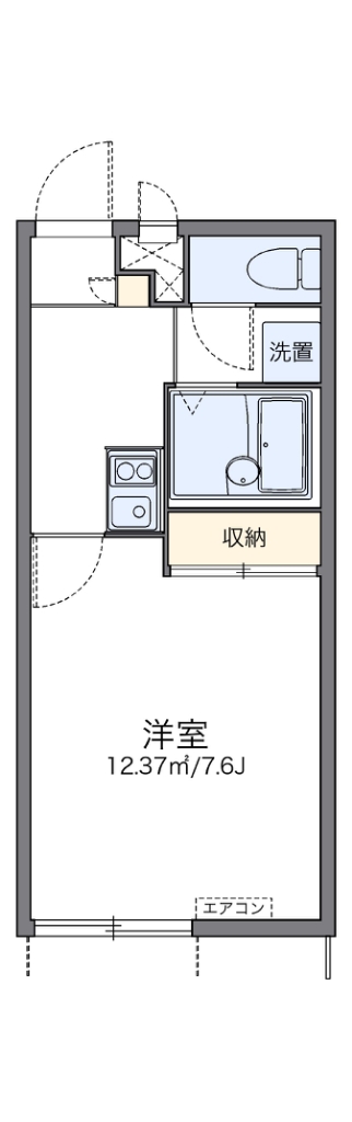 レオパレスパーシモン 101号室 間取り