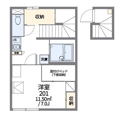 山茶花 202号室 間取り