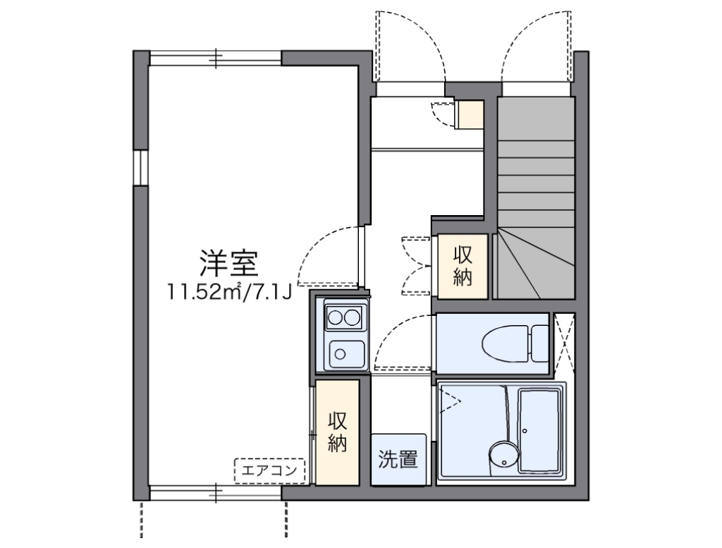 レオネクストＰＲＥＳＳＯ大師西 101号室 間取り