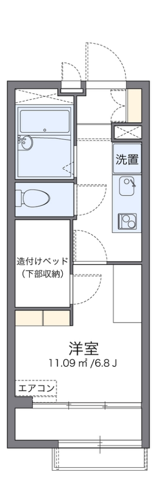 レオパレスタウニー　下連雀 204号室 間取り