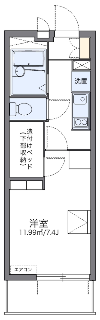 レオパレスレジェンドプーマ 303号室 間取り