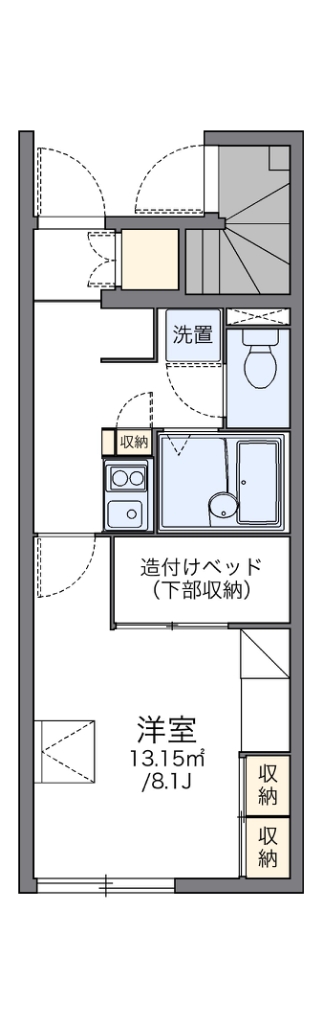 レオパレスすばるⅢ 101号室 間取り