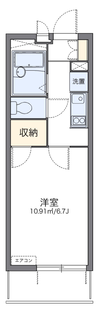 レオパレスエスポワール新宿町 106号室 間取り